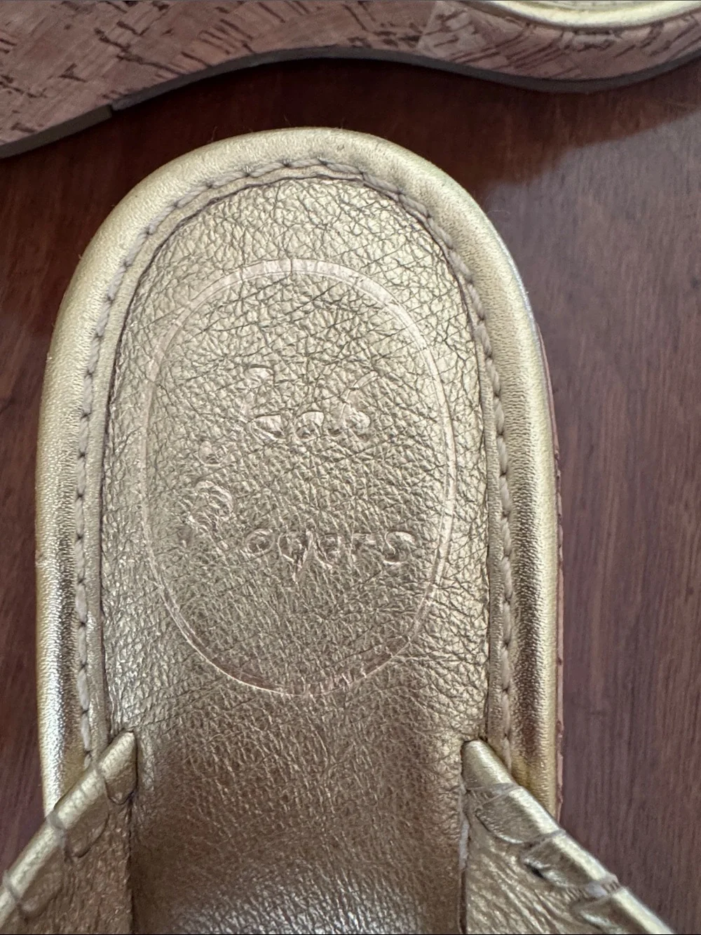 Jack Rogers Gold & Cork Toe-Post Wedge Sandal